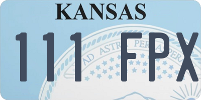 KS license plate 111FPX