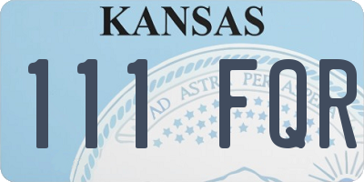 KS license plate 111FQR