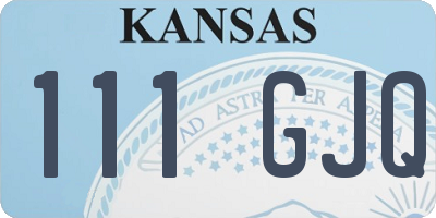 KS license plate 111GJQ