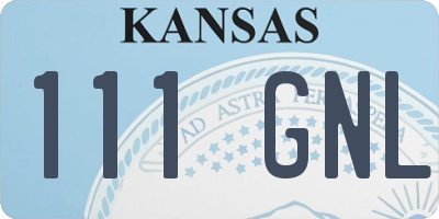 KS license plate 111GNL