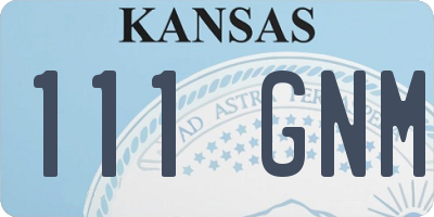 KS license plate 111GNM