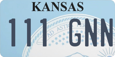 KS license plate 111GNN