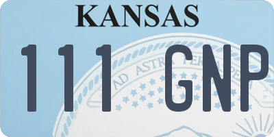 KS license plate 111GNP