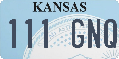 KS license plate 111GNQ