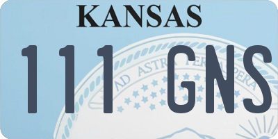 KS license plate 111GNS
