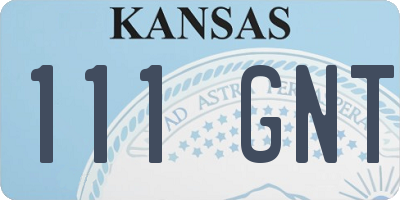 KS license plate 111GNT