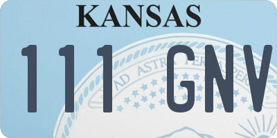 KS license plate 111GNV