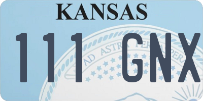 KS license plate 111GNX