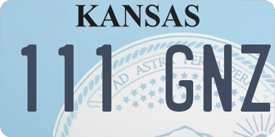 KS license plate 111GNZ