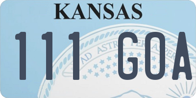 KS license plate 111GOA