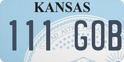 KS license plate 111GOB