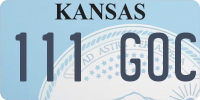 KS license plate 111GOC