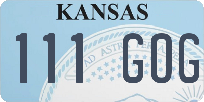 KS license plate 111GOG