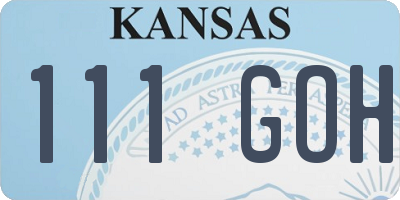KS license plate 111GOH