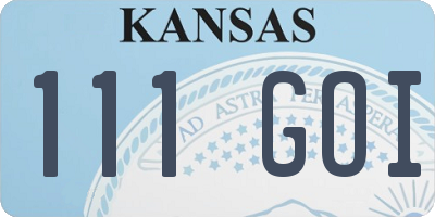KS license plate 111GOI