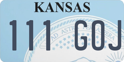 KS license plate 111GOJ