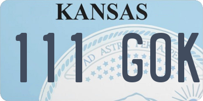 KS license plate 111GOK