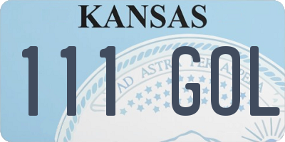 KS license plate 111GOL