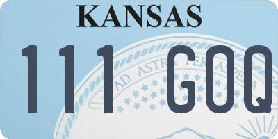KS license plate 111GOQ