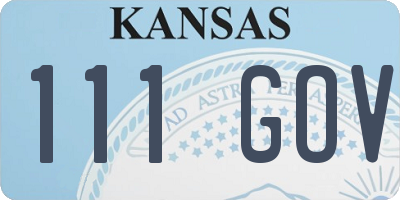 KS license plate 111GOV