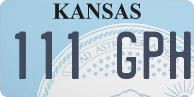 KS license plate 111GPH