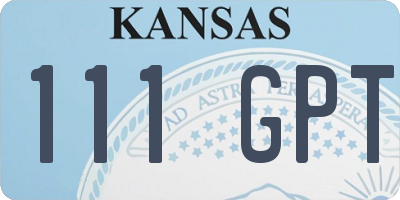 KS license plate 111GPT