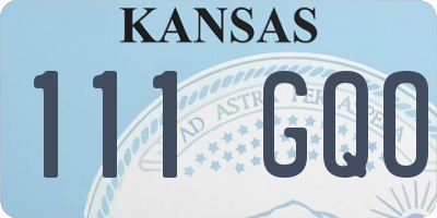 KS license plate 111GQO