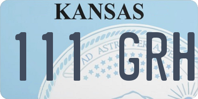 KS license plate 111GRH