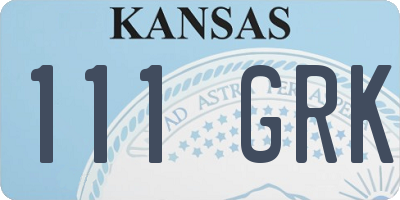 KS license plate 111GRK