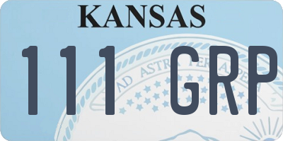 KS license plate 111GRP