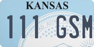 KS license plate 111GSM