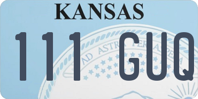 KS license plate 111GUQ