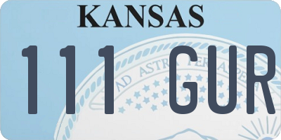 KS license plate 111GUR