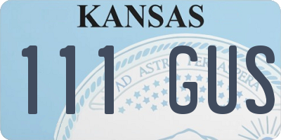 KS license plate 111GUS