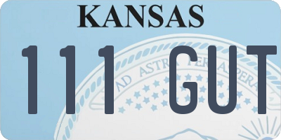 KS license plate 111GUT