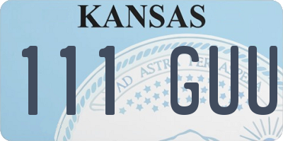 KS license plate 111GUU