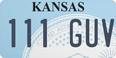 KS license plate 111GUV