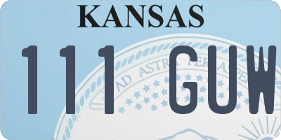 KS license plate 111GUW