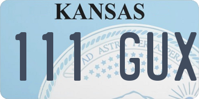 KS license plate 111GUX