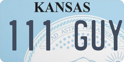 KS license plate 111GUY