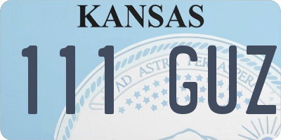 KS license plate 111GUZ