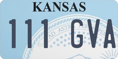 KS license plate 111GVA