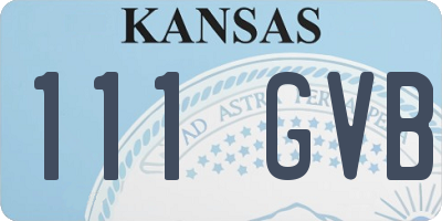 KS license plate 111GVB