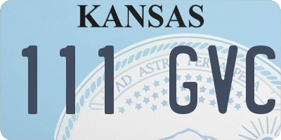 KS license plate 111GVC