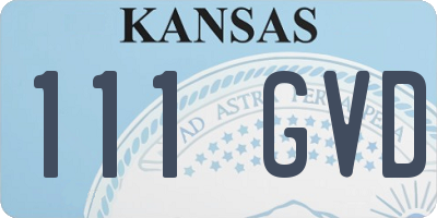 KS license plate 111GVD
