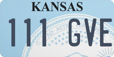KS license plate 111GVE