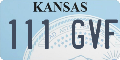 KS license plate 111GVF