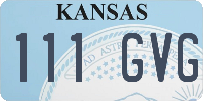KS license plate 111GVG