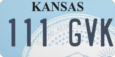 KS license plate 111GVK