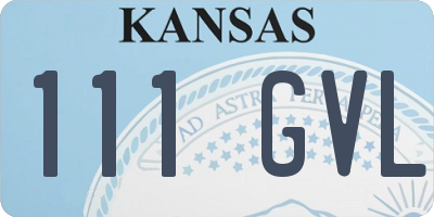 KS license plate 111GVL